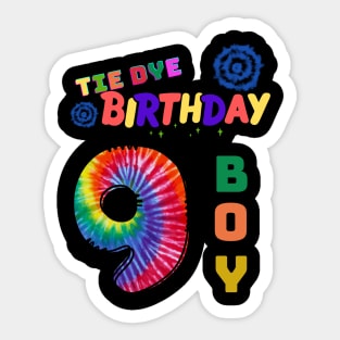 9 years old Tie dye Birthday boy Sticker